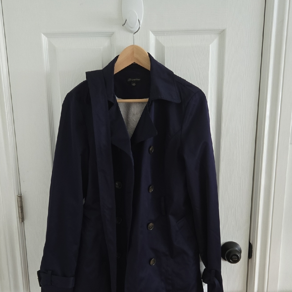 Shinestar Navy Trench Coat